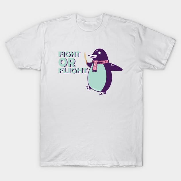 Fight or Flight Funny Penguin Pun Fight shirt Flight Meme T-Shirt by Selva_design14